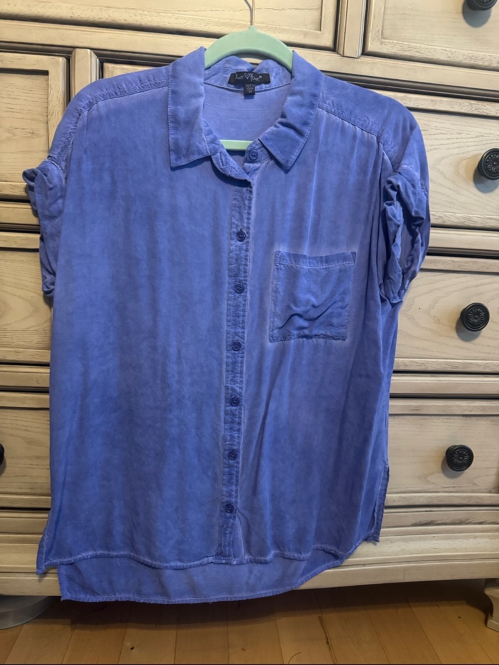 Velvet Heart Button-Down Shirt in Lavender Blue